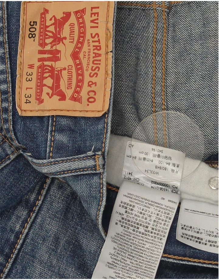 Мужские зауженные джинсы Levi's 508 W33 L34 синие, хлопок