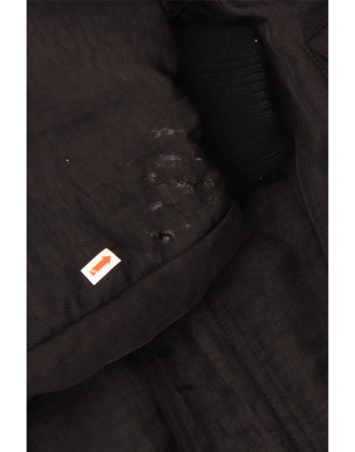 Винтажная мужская стеганая куртка свободного кроя UK 38, средний черный цвет