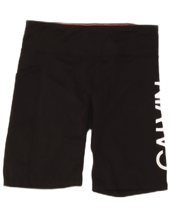 Женские спортивные шорты с рисунком Calvin Klein UK 14, большие черные нейлоновые
