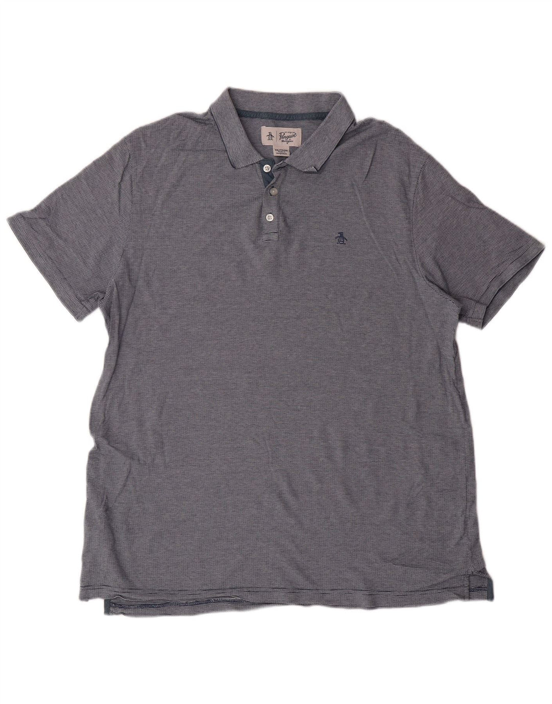 Мужская рубашка поло PENGUIN 2XL, классическая хлопковая синяя полоска