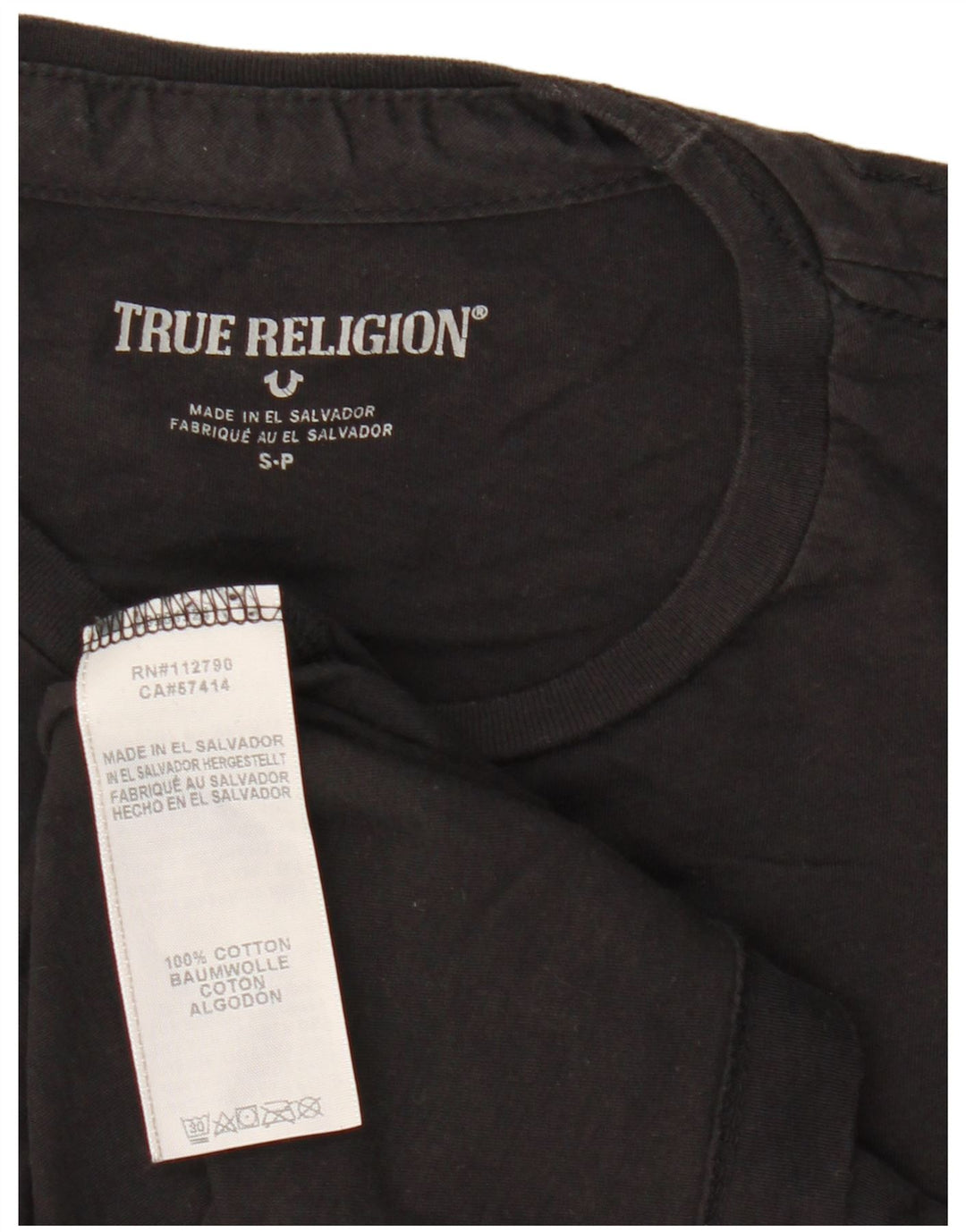Мужская футболка с рисунком True Religion, маленький черный хлопковый топ