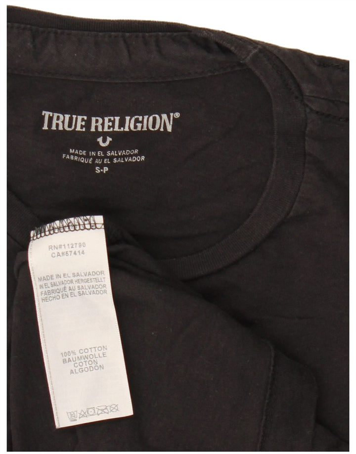 Мужская футболка с рисунком True Religion, маленький черный хлопковый топ