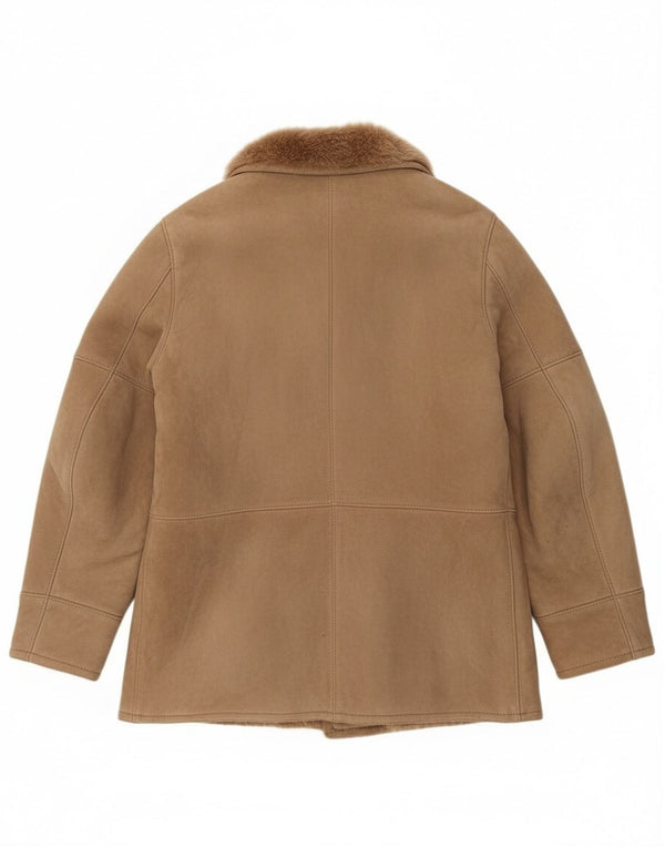 Винтажная мужская короткая куртка IT 52 XL Коричневая короткая дубленка