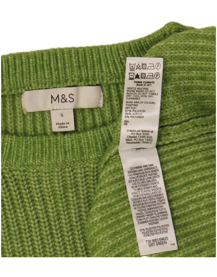 Женский джемпер с вырезом «лодочка» Marks & Spencer, Великобритания, 10, маленький, зеленый, полиэстер