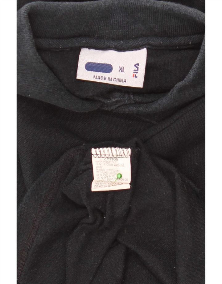 Мужская рубашка-поло Fila XL, черный хлопок