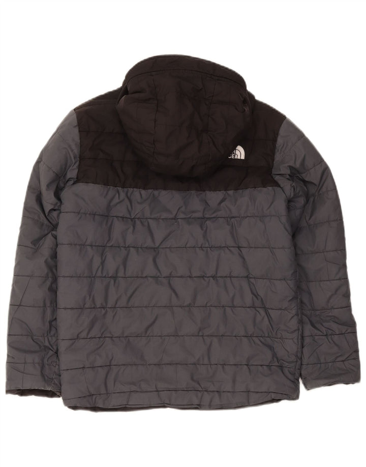 Стеганая куртка с капюшоном для мальчиков The North Face, 11-12 лет, серая