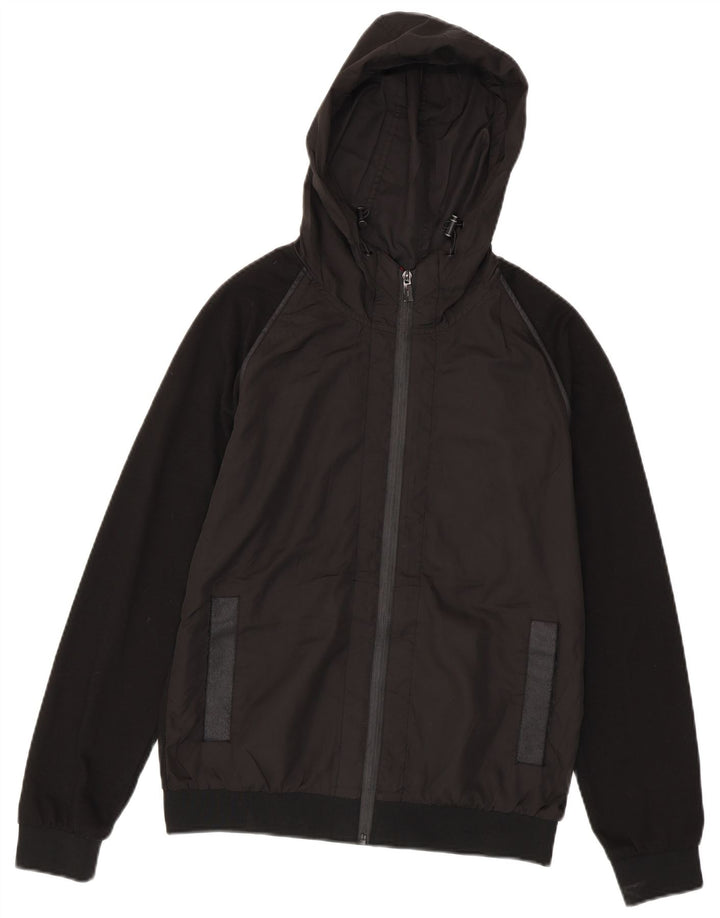 Мужская куртка-бомбер Zara UK 38, средний черный, полиэстер с цветными блоками