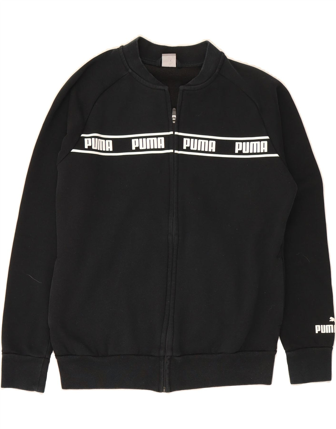PUMA Womens Graphic Tracksuit Top Jacket UK 16 Large Black Cotton Vintage Puma and Second-Hand Puma from Messina Hembry 