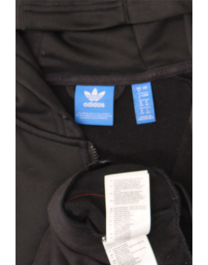 Женский свитер с капюшоном на молнии Adidas UK 8, маленький черный полиэстер