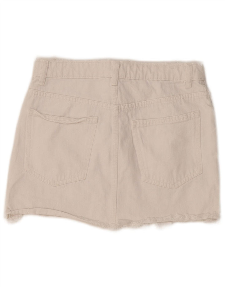 Женская джинсовая мини-юбка Zara Medium W28, белая