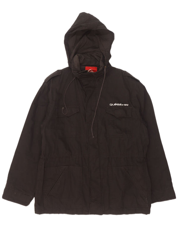 Мужская куртка Quiksilver в стиле милитари с капюшоном UK 42 XL, черный хлопок