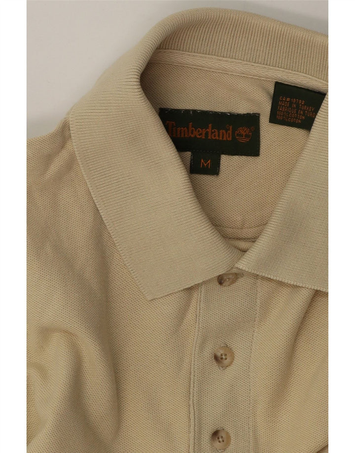 Мужская рубашка-поло Timberland из хлопка белого цвета среднего размера