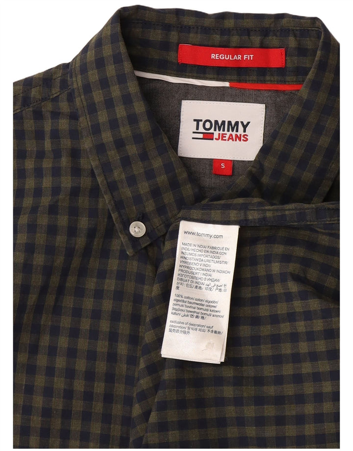 Мужская рубашка стандартного кроя Tommy Hilfiger, маленькая, темно-синяя, хлопок в мелкую клетку