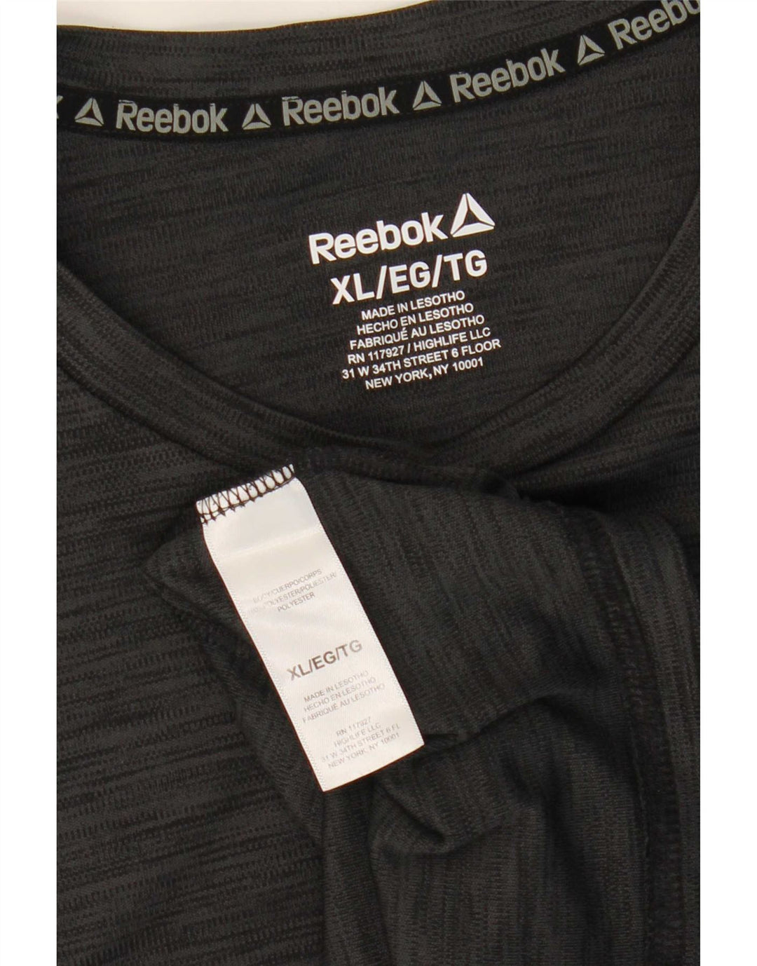 Мужская футболка Reebok Top XL серая в крапинку из полиэстера