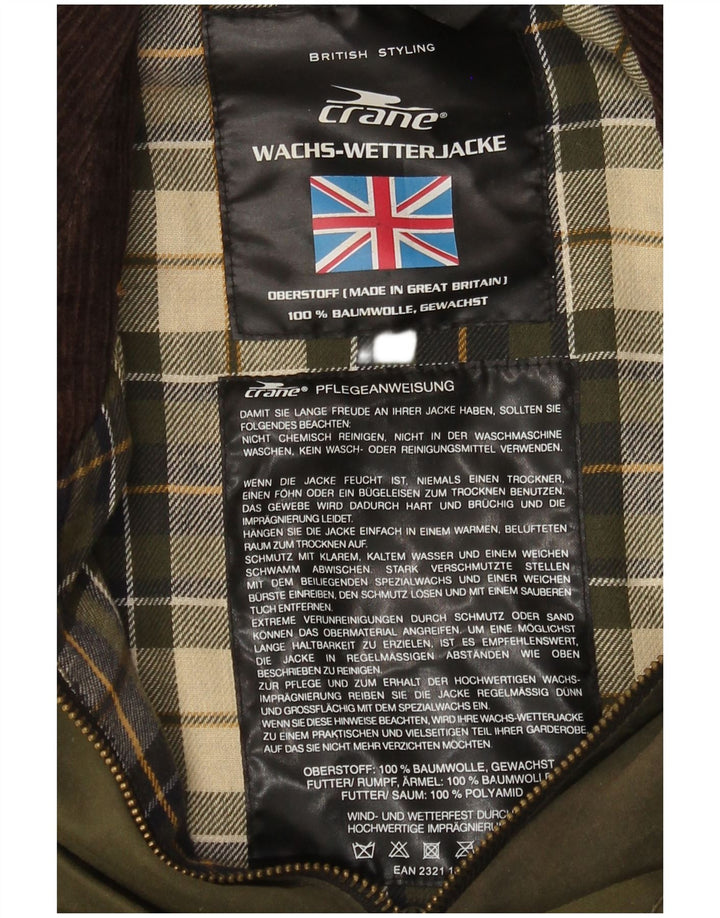 Мужская куртка Crane из вощеного хлопка UK 38, средний зеленый хлопок
