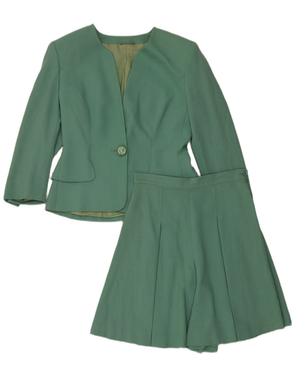Винтажный женский комплект из 2 предметов с 1 пуговицей, Великобритания, 12, средний W28, зеленый ацетат