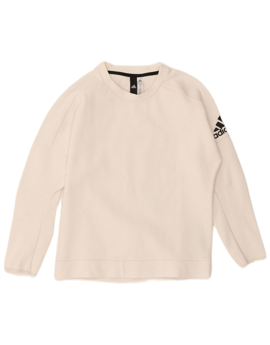 Женский свитер с рисунком Adidas UK 12/14, средний белый хлопок, толстовка
