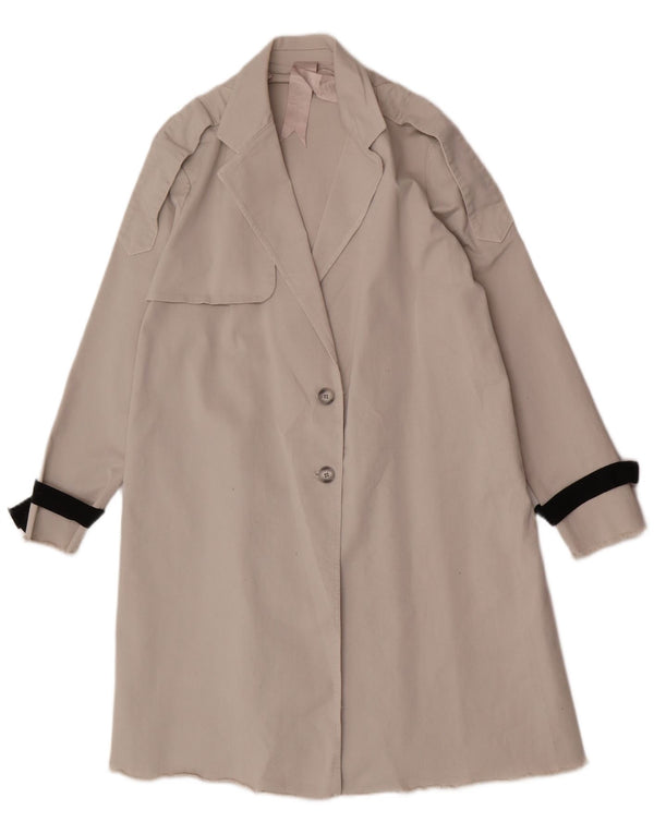 Винтажный женский тренч UK 10, маленький серый хлопок