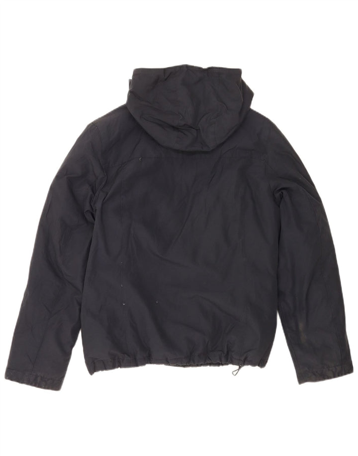 Женская стеганая куртка Woolrich с капюшоном UK 14, средний темно-синий хлопок