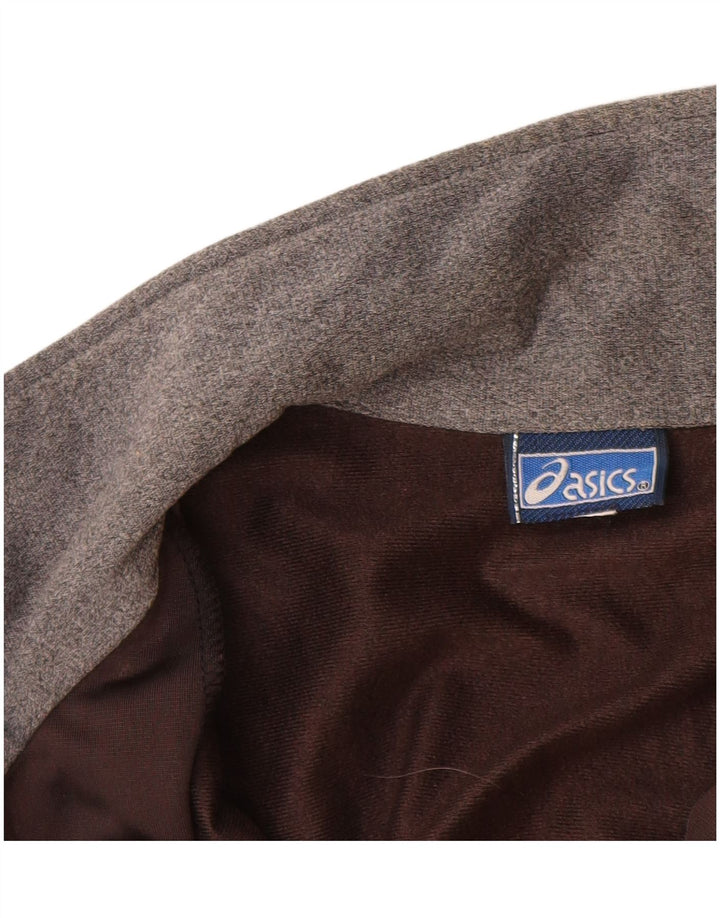 Мужской спортивный костюм ASICS с графическим рисунком, верхняя куртка, средний коричневый, полиэстер с цветными блоками
