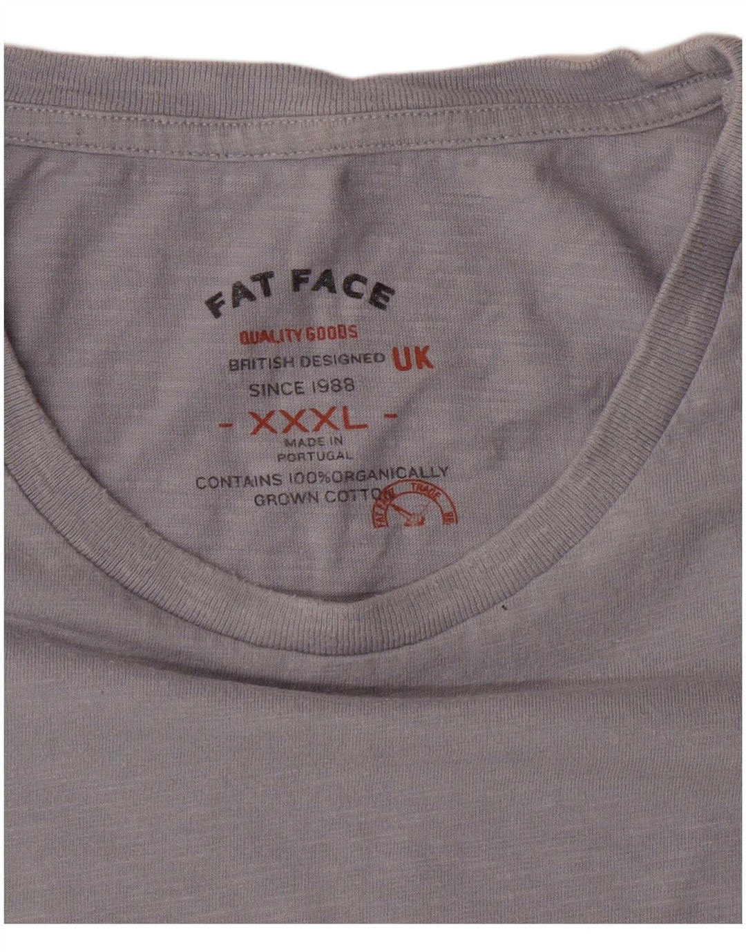 Женская футболка с рисунком Fat Face, топ 3XL, серый хлопок, мотоцикл