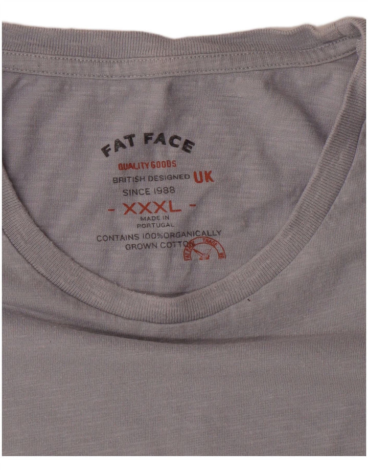 Женская футболка с рисунком Fat Face, топ 3XL, серый хлопок, мотоцикл