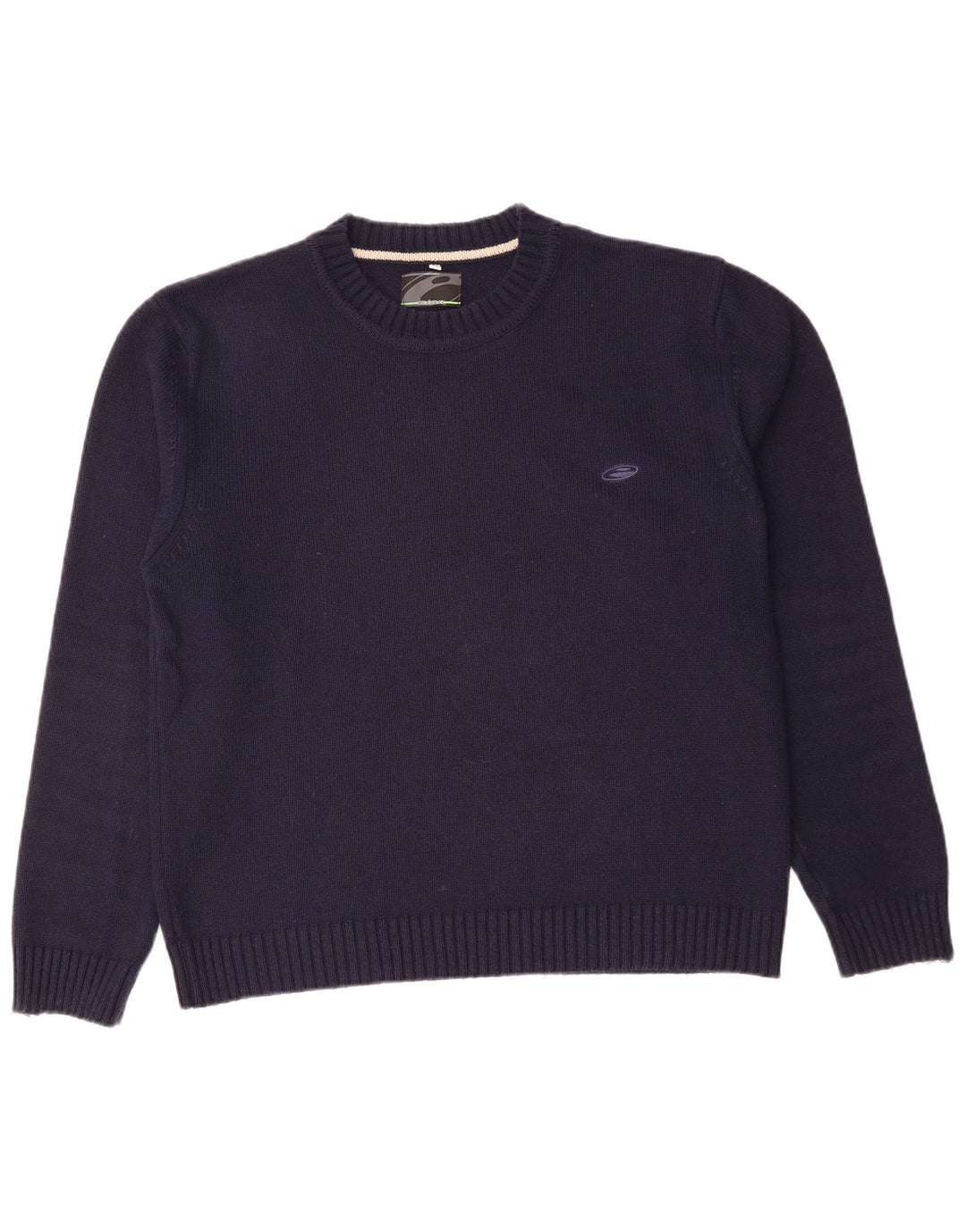 Винтажный мужской джемпер с круглым вырезом IT 56 2XL Темно-синий хлопок