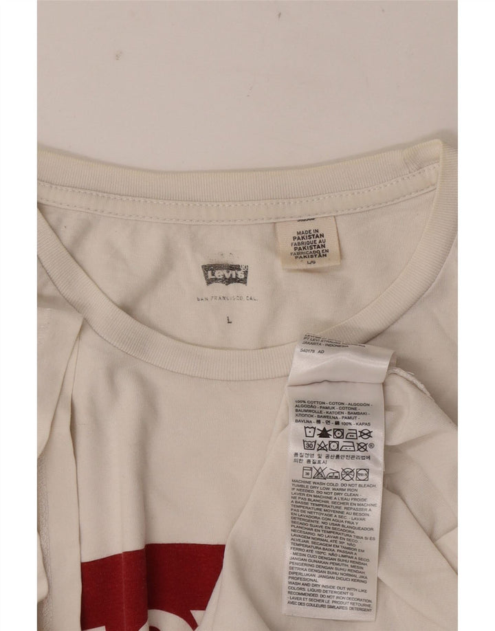 Мужская футболка с рисунком Levi's, большой белый хлопок