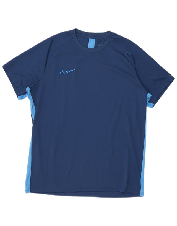 Nike Mens Dri Fit T-Shirt Top XL Blue Colourblock