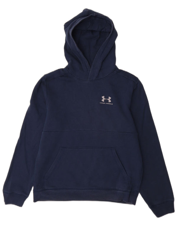 Джемпер с капюшоном Under Armour Cold Gear для мальчиков 13–14 лет, темно-синий, хлопок, размер XL