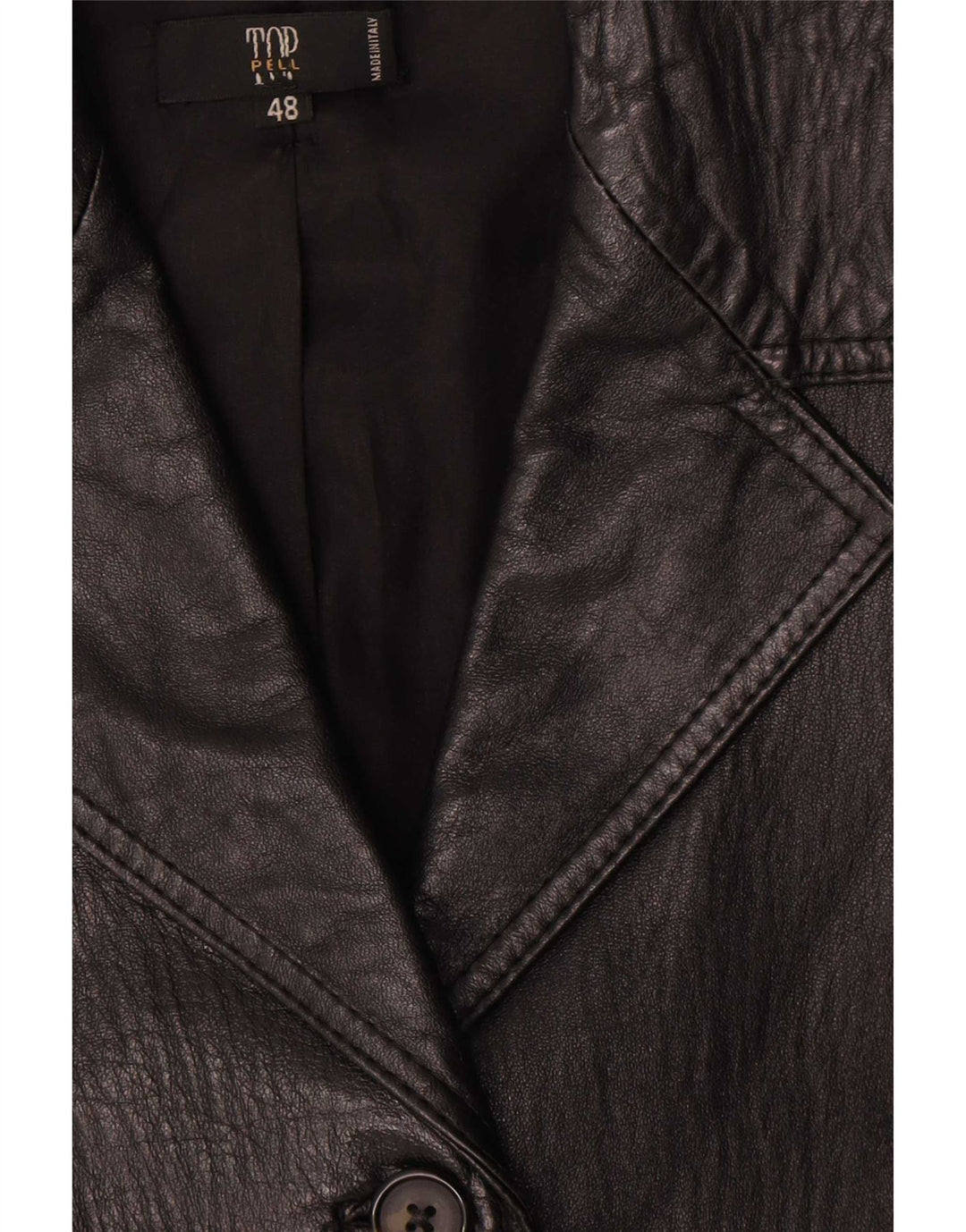 Винтажное женское кожаное пальто IT 48 XL, черное кожаное