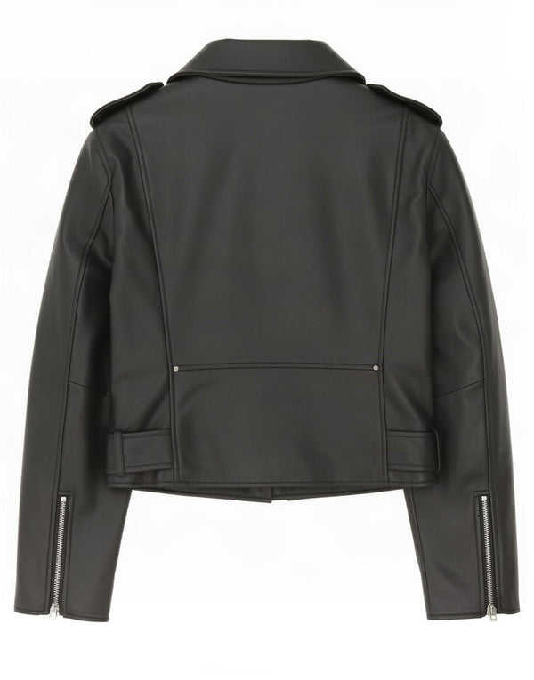 Женская косуха из искусственной кожи Zara UK 18 XL, черный полиэстер