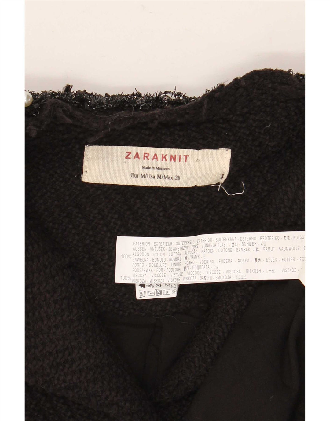 Женское пальто Zara UK 12, средний черный хлопок