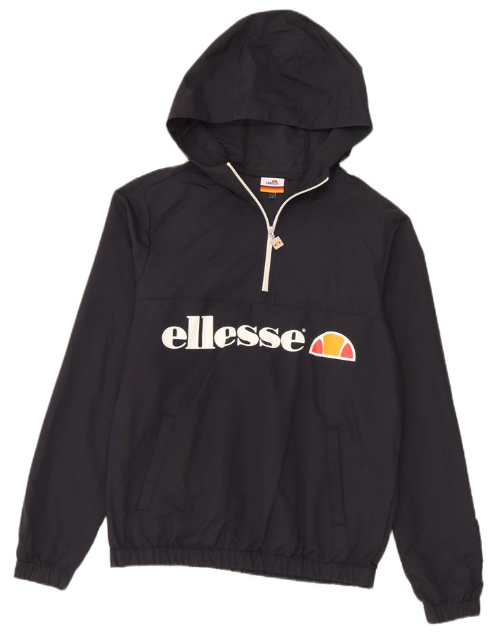 Ellesse Мужской джемпер с капюшоном на молнии с рисунком, маленький черный из полиамида