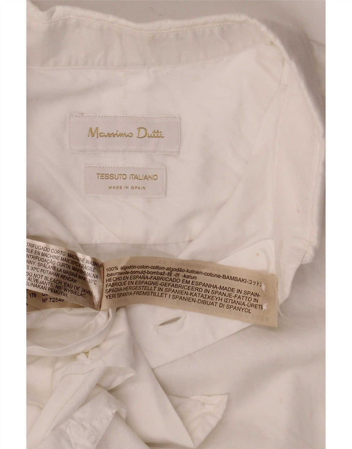 Мужская рубашка Massimo Dutti из хлопка среднего размера белого цвета