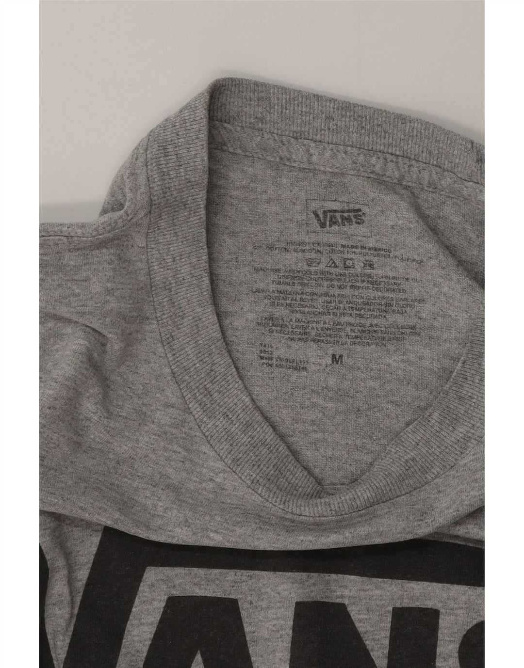 Мужская футболка с рисунком Vans, хлопковый топ среднего серого цвета