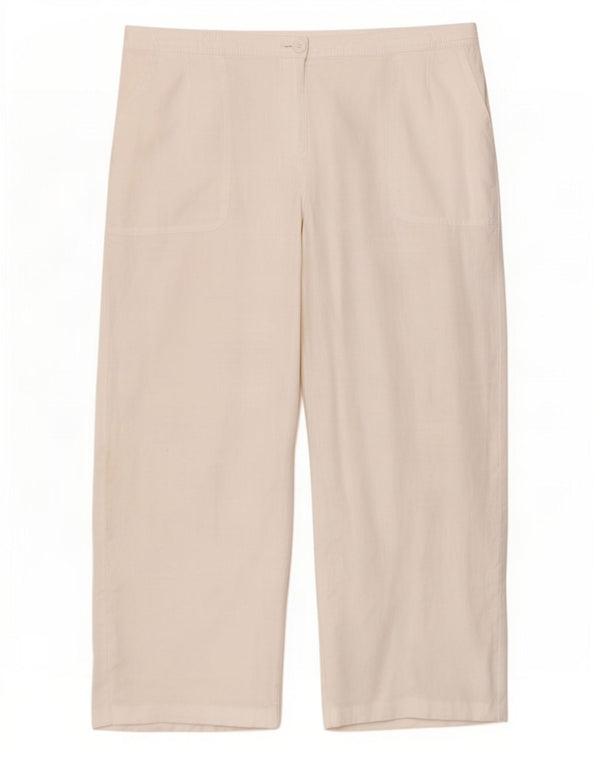 Женские широкие брюки чинос Marks & Spencer, Великобритания, 18 XL, W38, L27, белый лен