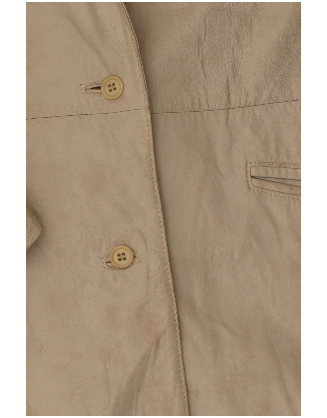 Marcos Женский кожаный пиджак на 2 пуговицах IT 44 Средний бежевый кожаный