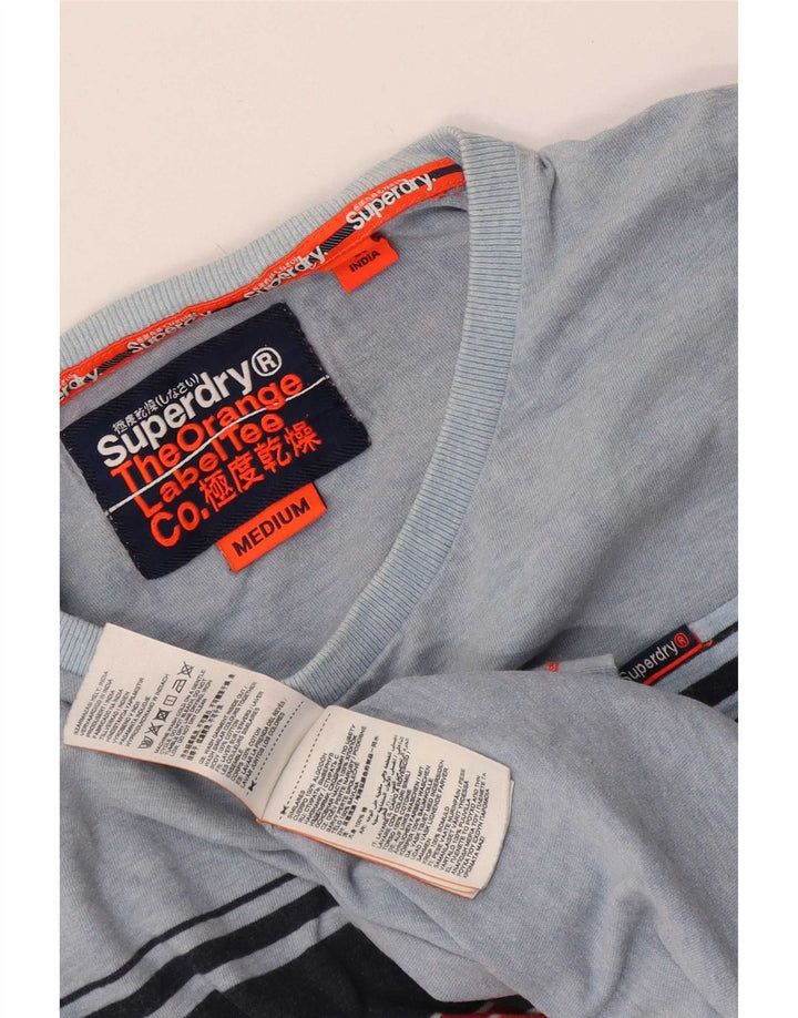 Superdry Мужская футболка из хлопка среднего размера в синюю полоску