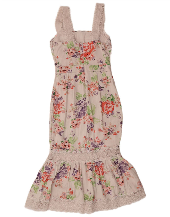 Женское платье русалки без рукавов LIPSY UK 6 XS, белое вискоза с цветочным принтом