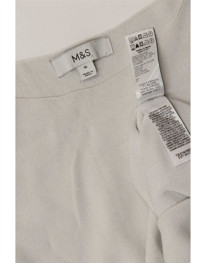 Женский жилет Marks & Spencer UK 16, большой размер из вискозы белого цвета