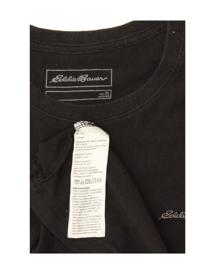EDDIE BAUER Mens T-Shirt Top XL Black Cotton Vintage Eddie Bauer and Second-Hand Eddie Bauer from Messina Hembry 