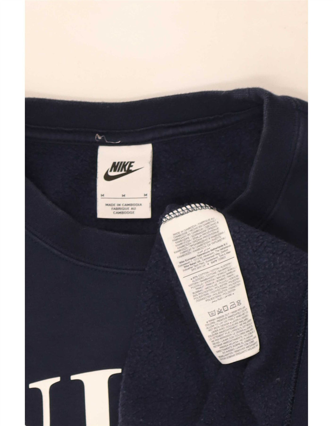 Мужской свитшот свободного кроя Nike с графикой, средний темно-синий хлопковый джемпер
