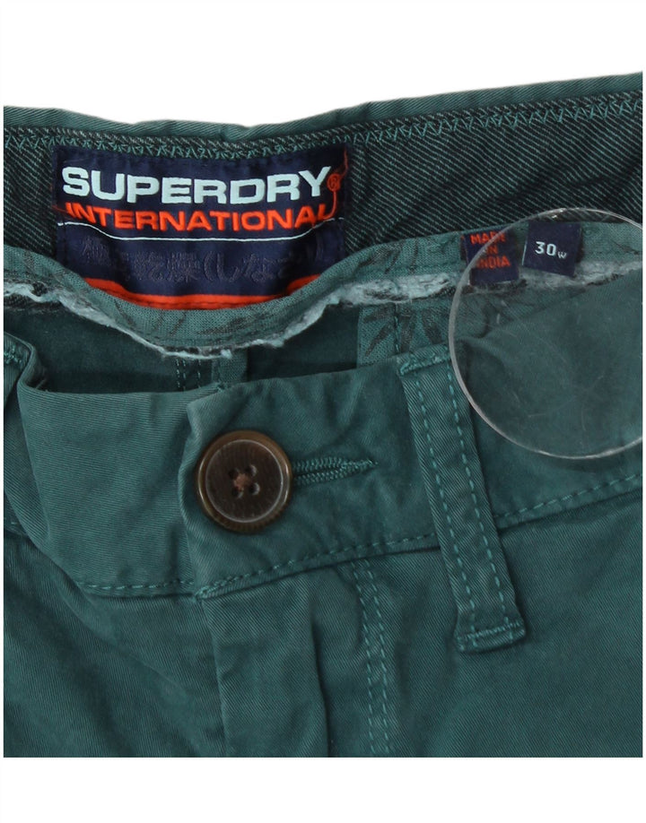 Мужские шорты чинос Superdry W30, хлопковые, среднего синего цвета