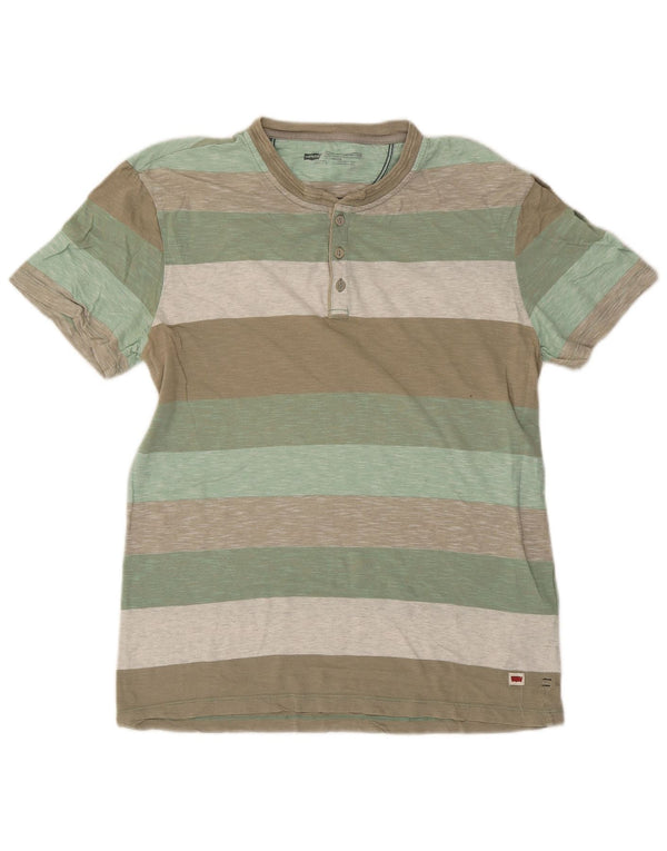 Levi's Mens Standard Fit T-Shirt Top Medium Multicoloured Striped Cotton
