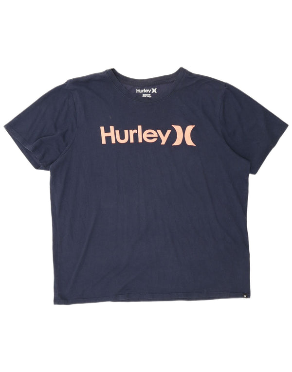 Мужская футболка Hurley Dri Fit с рисунком, топ XL, темно-синий, хлопок