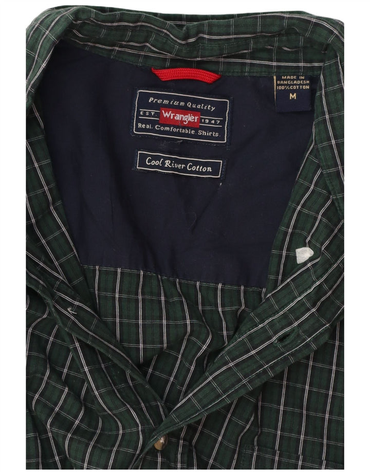 Мужская фланелевая рубашка WRANGLER среднего размера, зеленая клетка, хлопок