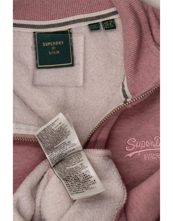 SUPERDRY Womens Oversized Crop Sweatshirt Jumper UK 10 Small  Pink Vintage Superdry and Second-Hand Superdry from Messina Hembry 