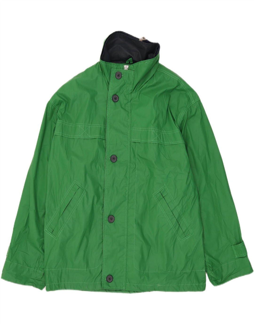 Винтажная мужская куртка с капюшоном UK 42 XL, зеленый полиэстер
