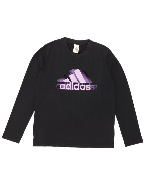 Мужской топ с рисунком Adidas с длинным рукавом, средний, темно-синий